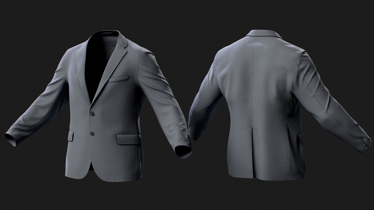 Media 1 for listing Business Blazer Jacket for MetaHuman – Parametric Wardrobe (MHPKG)