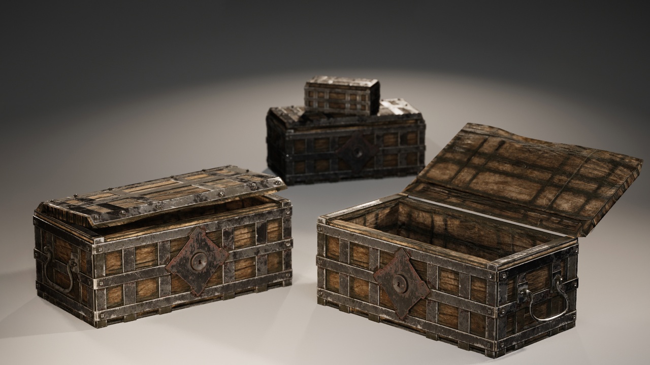 Media 1 for listing Chest: Wooden Rigged Animated