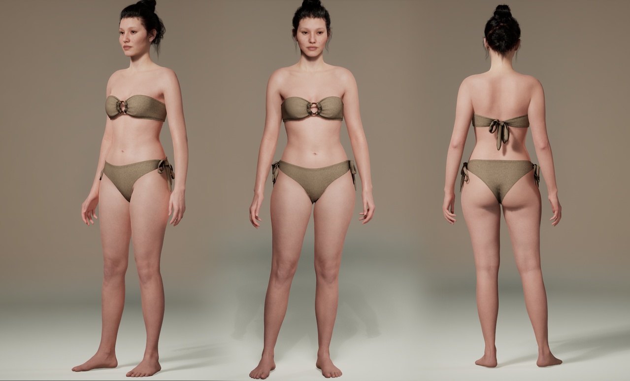 Bandeau Bikini - MetaHuman Compatible - Female Bodies - Blender & FBX Files ilanı için 1. medya