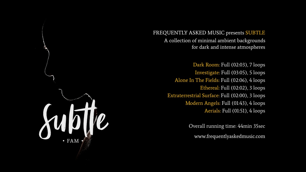 File multimediali per l'articolo Subtle - Vol. 1 - Ambient Music Backgrounds: 1