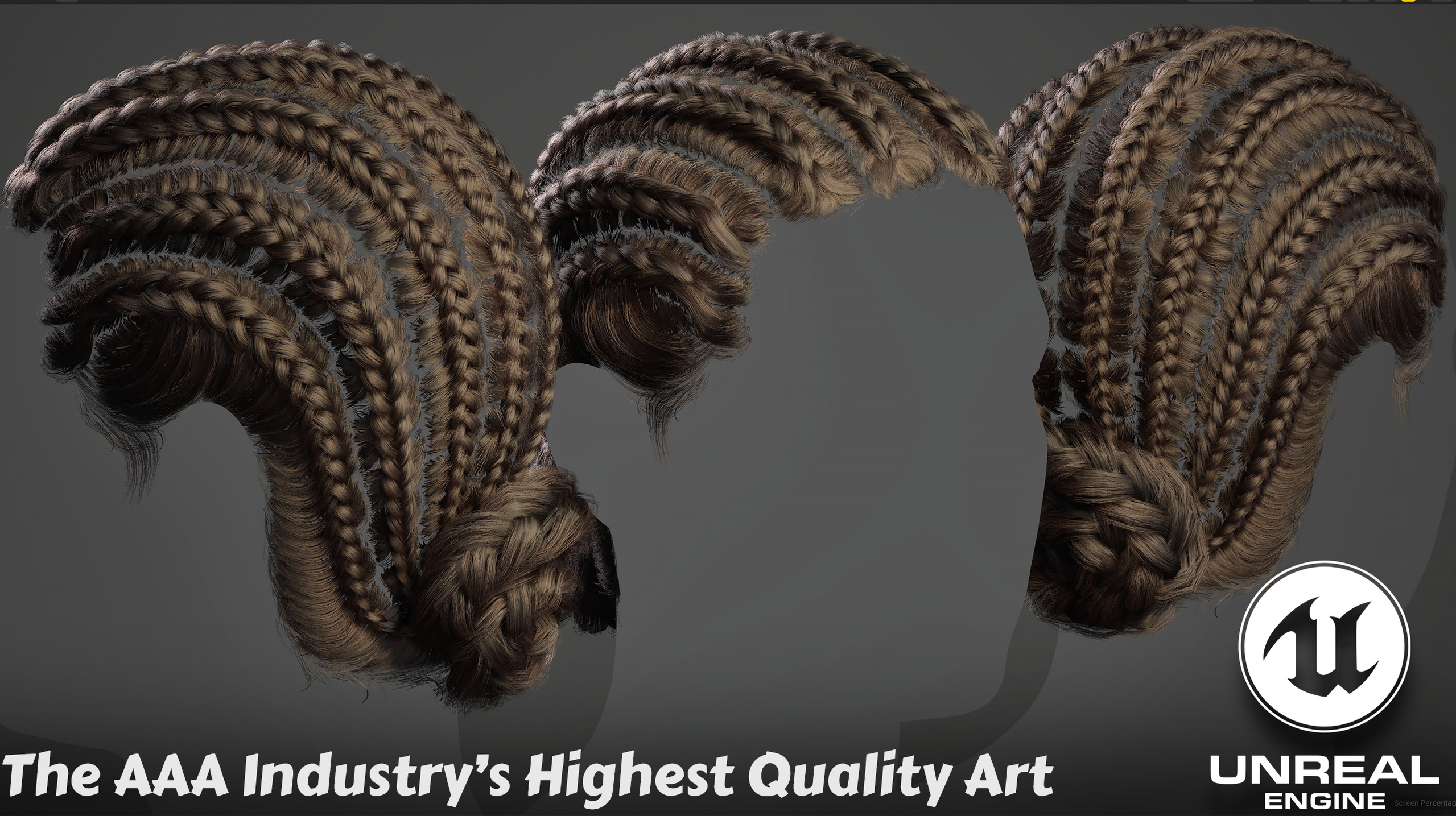Media 1 for listing Corn Rows Realtime Hair - Game Ready Hairstyles - Unreal Engine