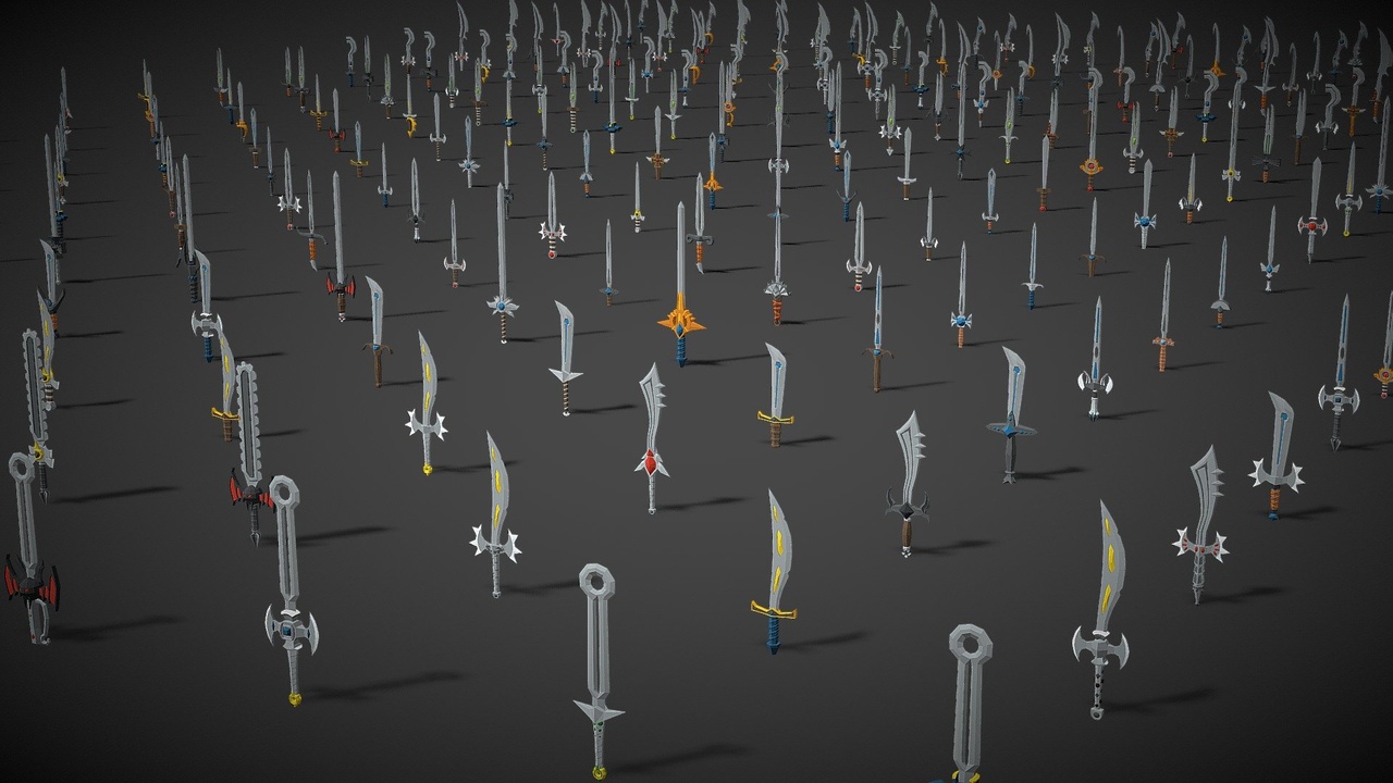 Media 1 for listing Swords Pack 04 - Low Poly Stylized Swords