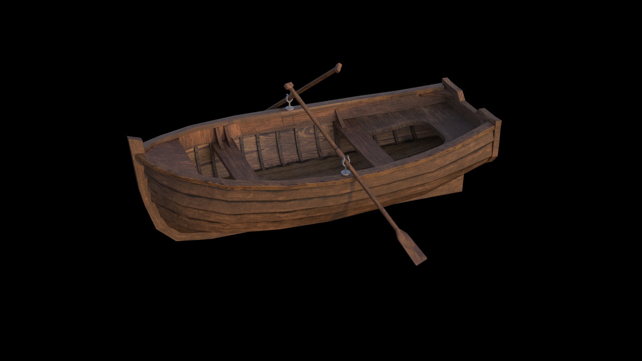 Media 1 for listing Low-poly Wooden Row Boat PBR