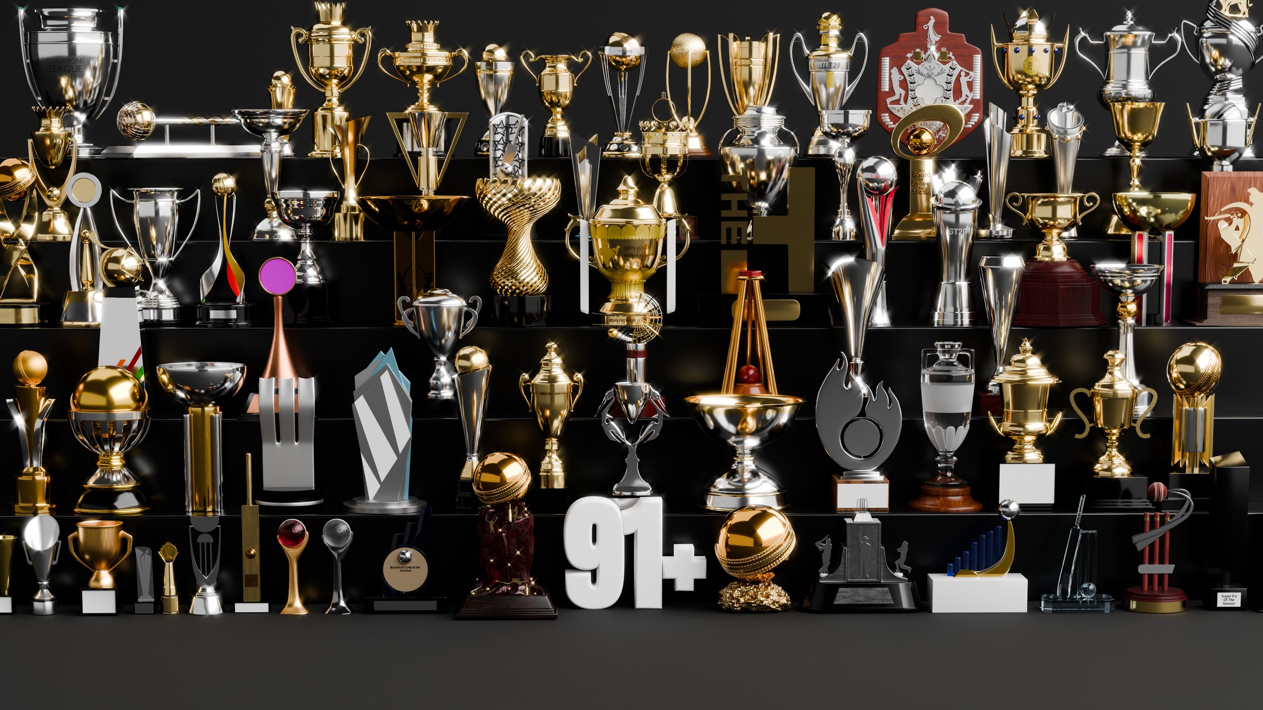 Media 1 for listing Mega 91 Plus Cricket Trophies 3D Model Pack