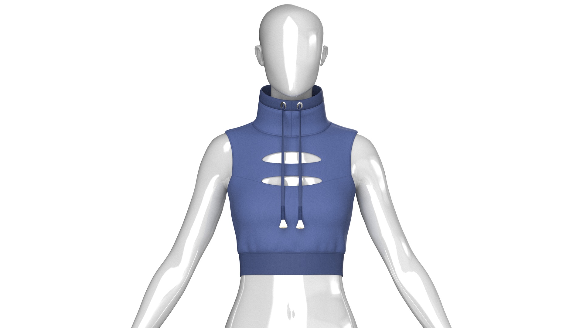 Media 1 for listing Girls High Neck Cutout Sleeveless Crop Top | High Poly