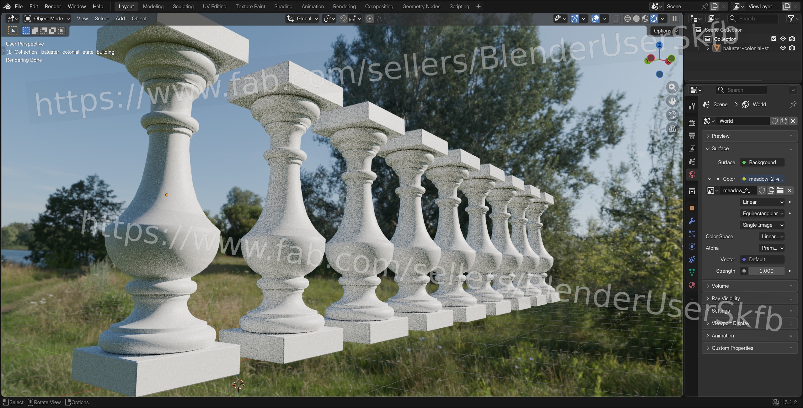 Media 1 for listing Baluster Colonial State Building Mexico 3D Printable Architectural Asset