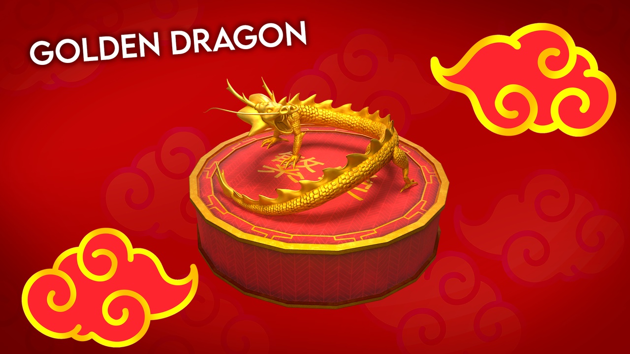 Media 1 for listing Golden Dragon - 3D Sculpture - Lunar Year 2024