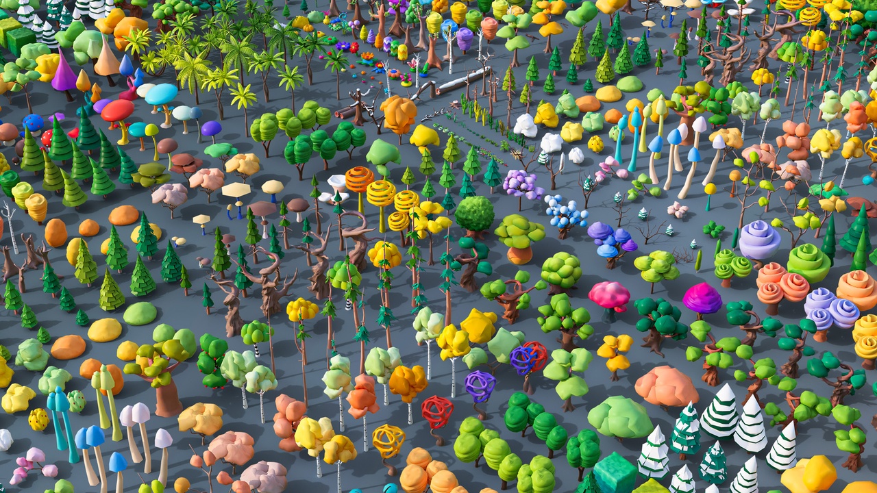 Media 1 for listing Vegetation 2 - Low Poly 3D Models Pack
