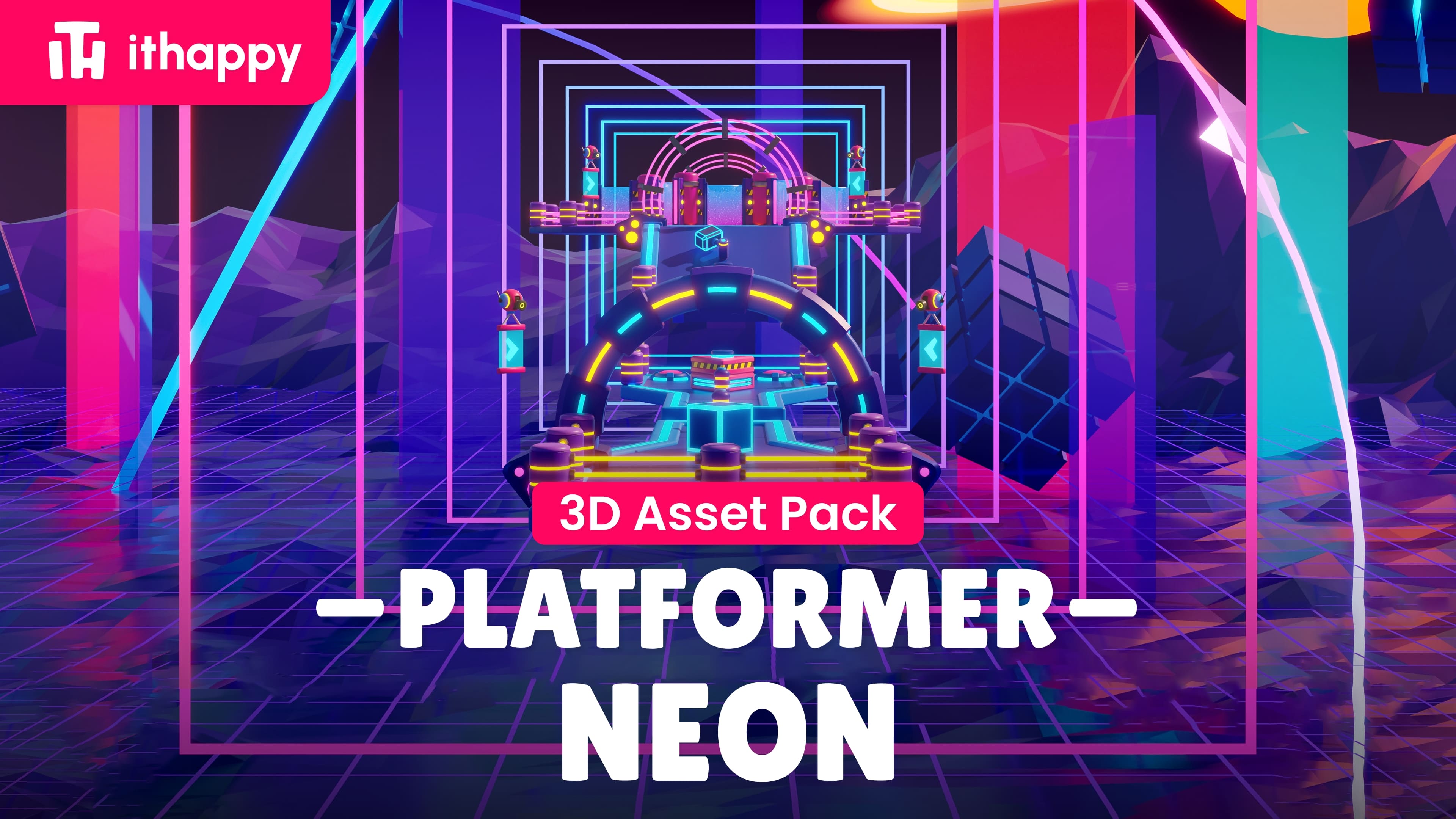 Platformer 10 Neon - Low Poly 3D Models Pack | Fab