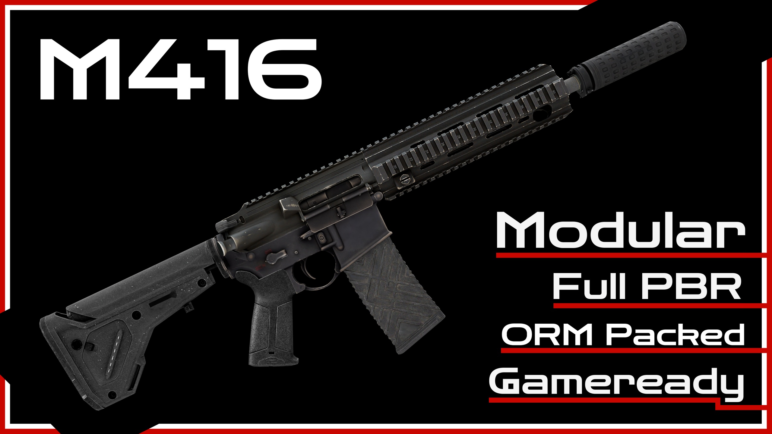 Media 1 for listing M416 / M4 Assault Rifle – Modular FPS Weapon | Game Ready | UE5 & Blender