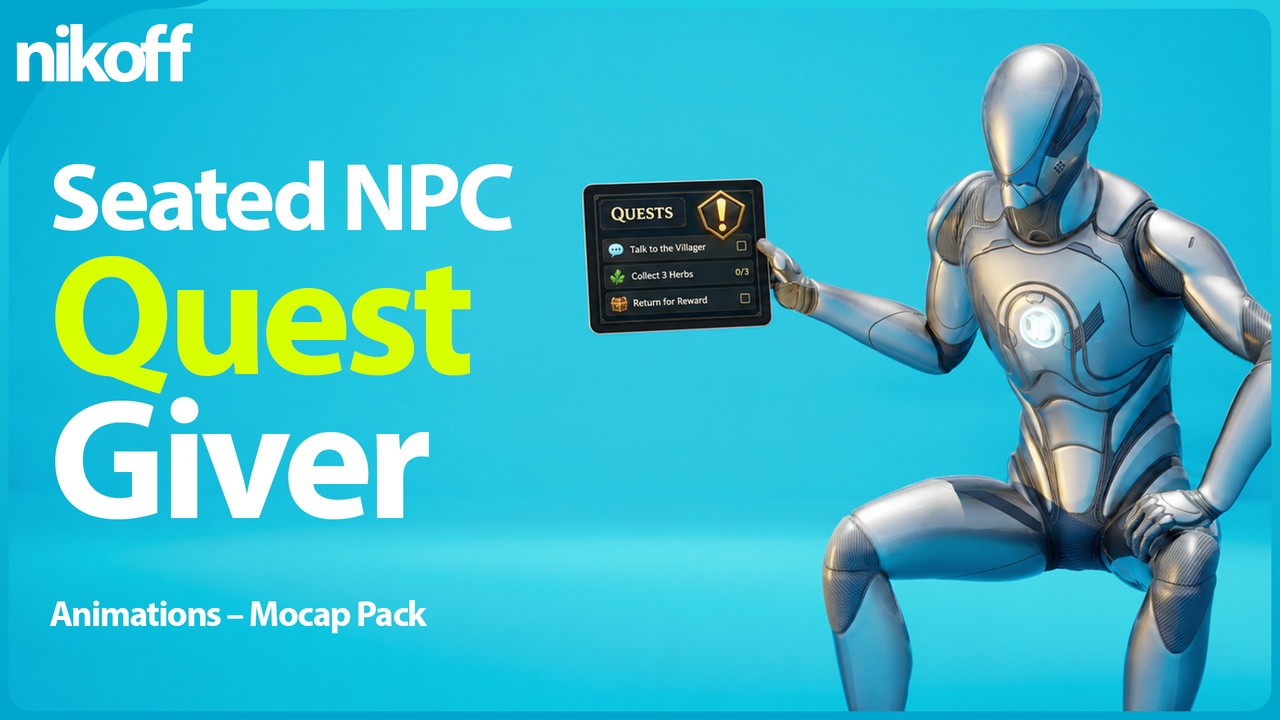 Media 1 for listing Seated NPC Quest Giver Mocap Animations – Interaction & Dialogue Pack
