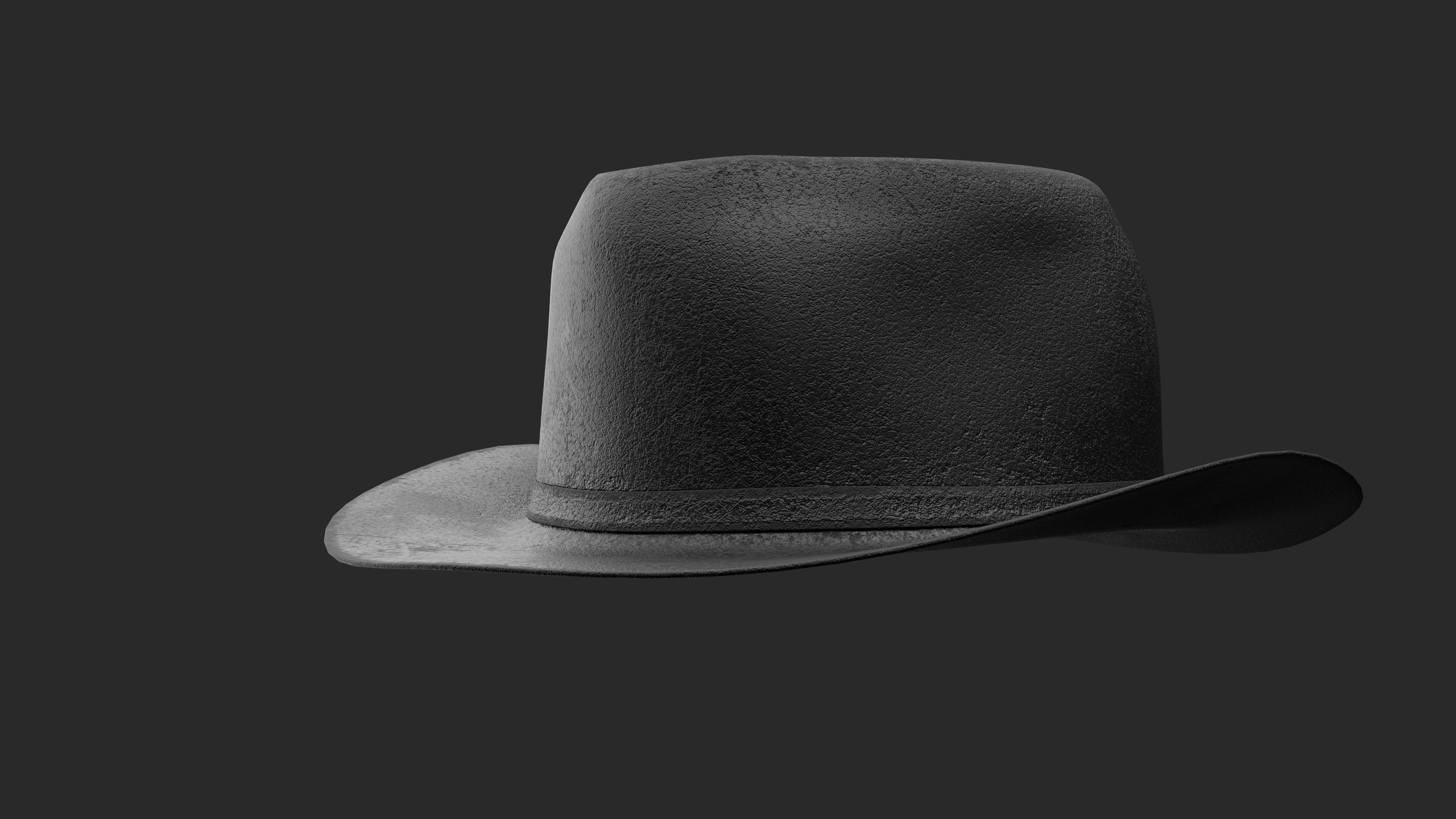 Media 1 for listing Midnight Outlaw Hat – Realistic Black Leather Cowboy
