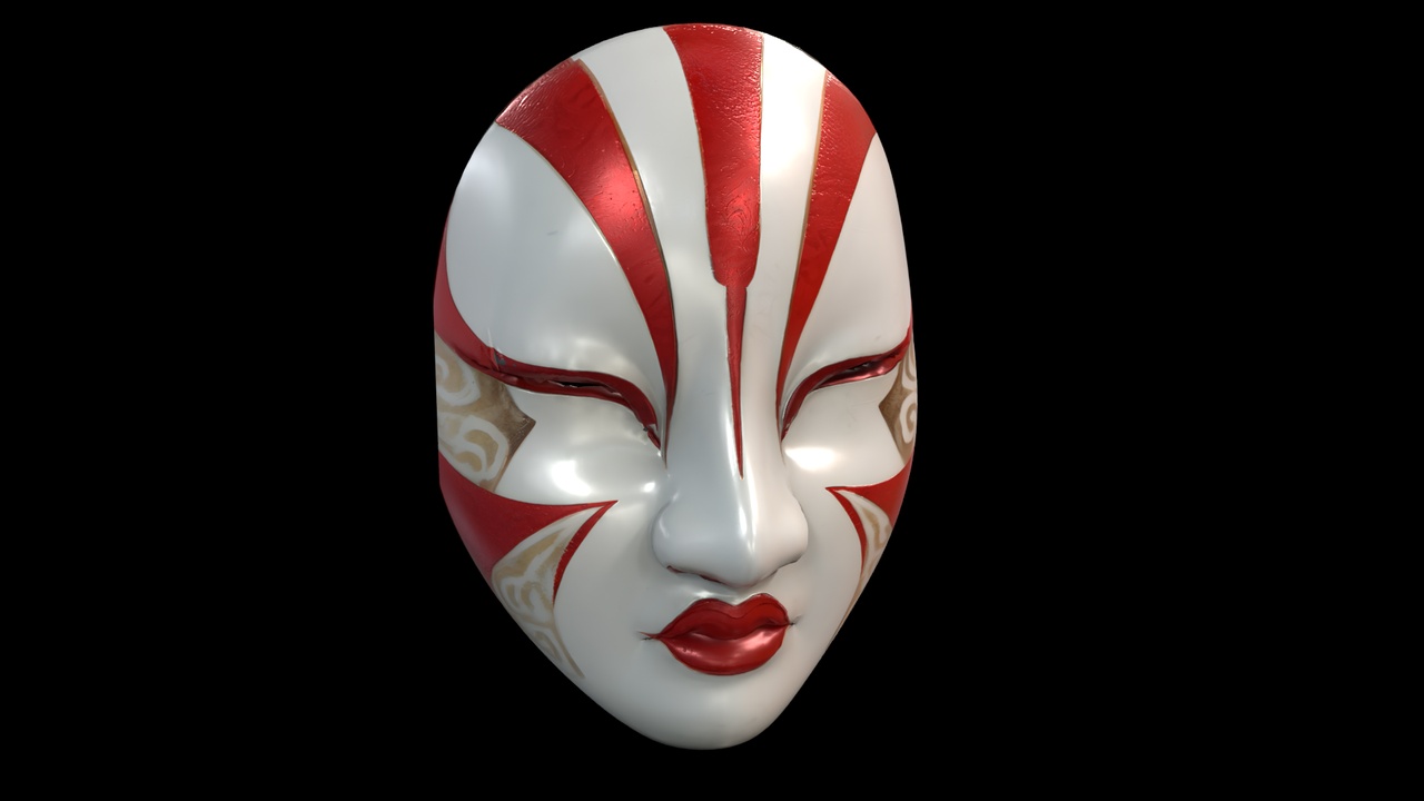 Media 1 for listing Stylized & Scary Mask Pack – Japanese / Oni Inspired 3D Masks Game-Ready, LODs