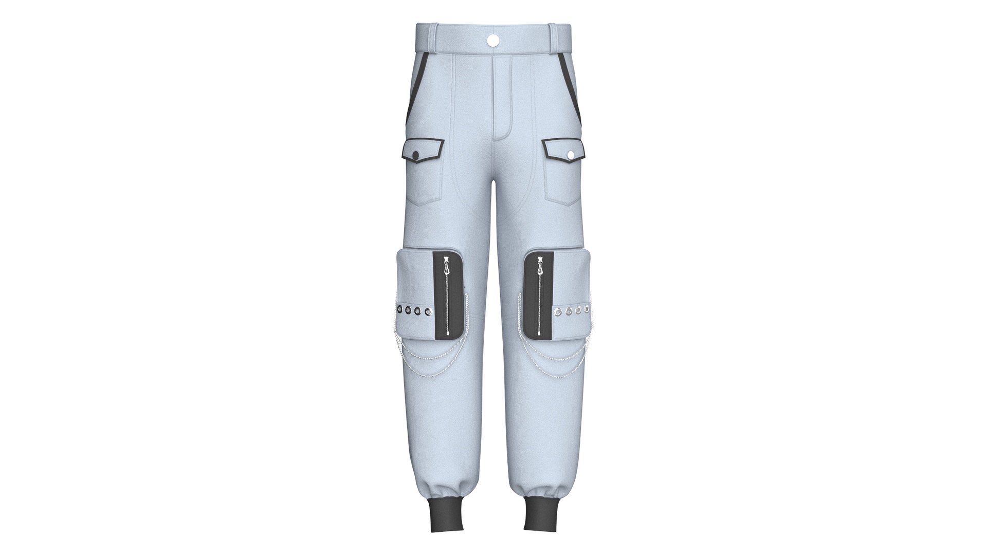 Media 1 for listing Men Cargo Pocket Jogger With Chains | High Poly