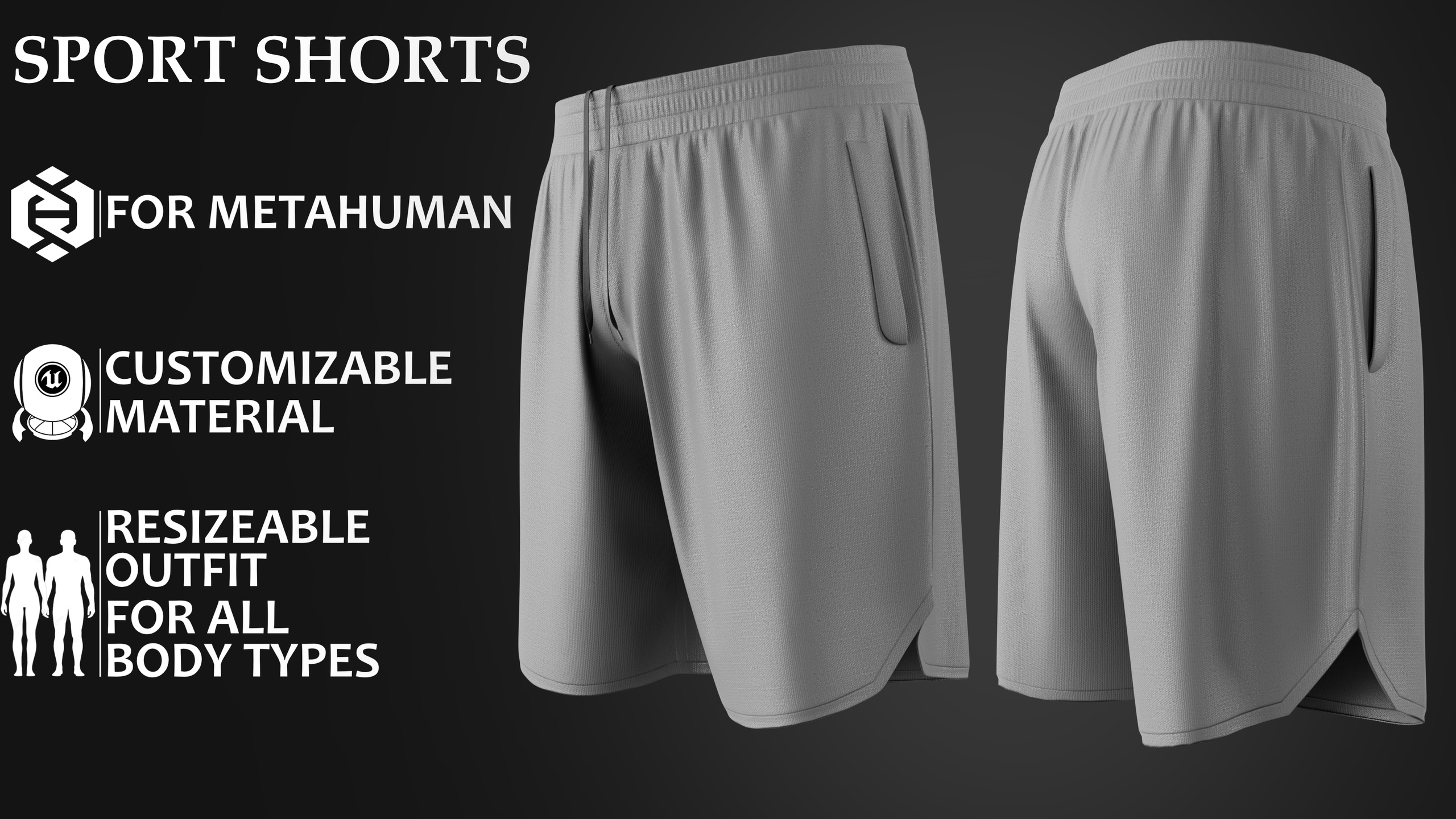 Media 1 for listing Sport Shorts for MetaHumans_MHPKG