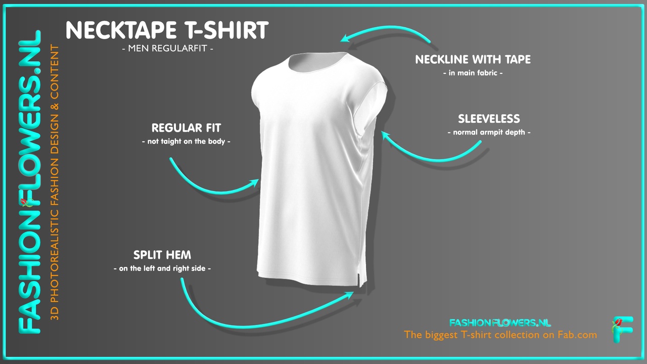 Media 1 for listing White Colour Sleeveless Split T-shirt | Basic Round Neck | Straight Hem Splits