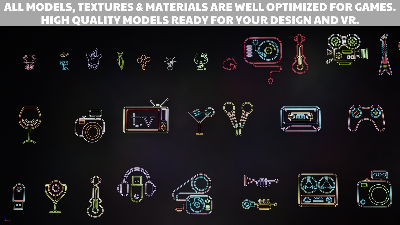 Media 1 for listing Neon Signs MEGA PACK - 1250+ 3D Assets & PNG Textures for Unreal Engine