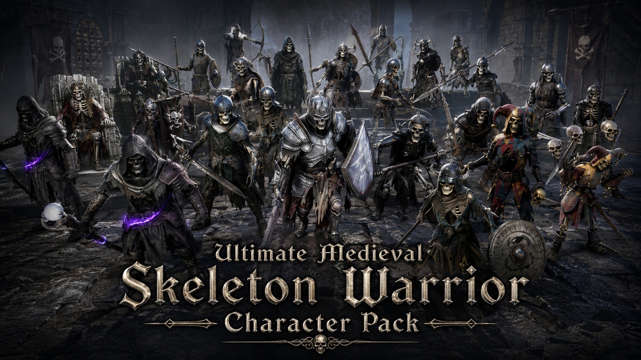 Media 1 for listing Ultimate Medieval Skeleton Warrior Character Pack