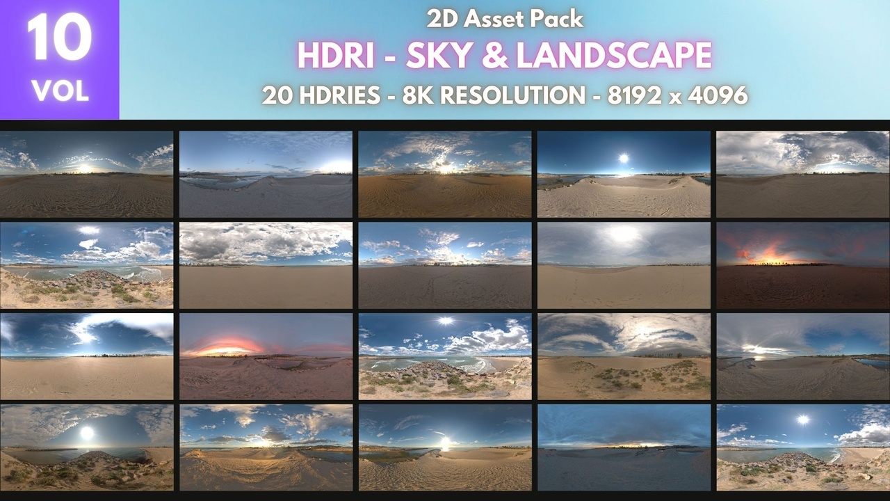HDRI Pack 10 - 20 HDRIes - Sky & Landscape