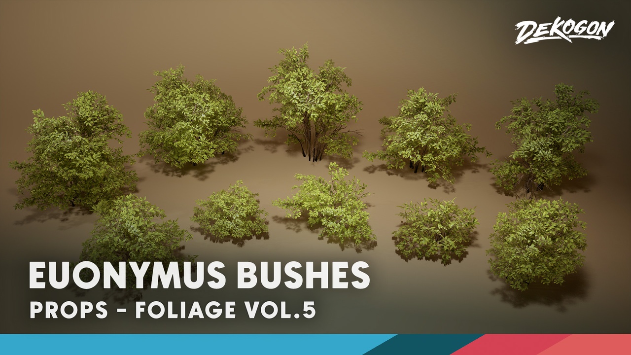 Media 1 for listing Foliage VOL.5 - Euonymus Bushes (Nanite and Low Poly)
