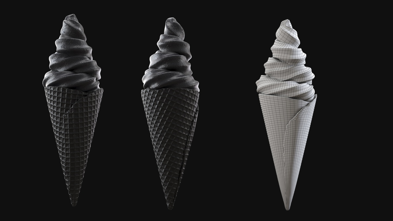 Media 1 for listing Twisted Black Ice Cream Cone