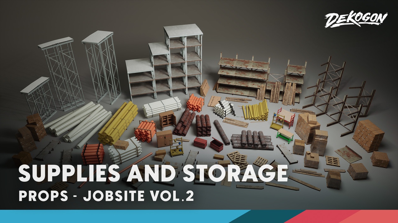 Media 1 for listing Jobsite VOL.2 - Modular Storage and Supplies (Nanite & Low Poly)