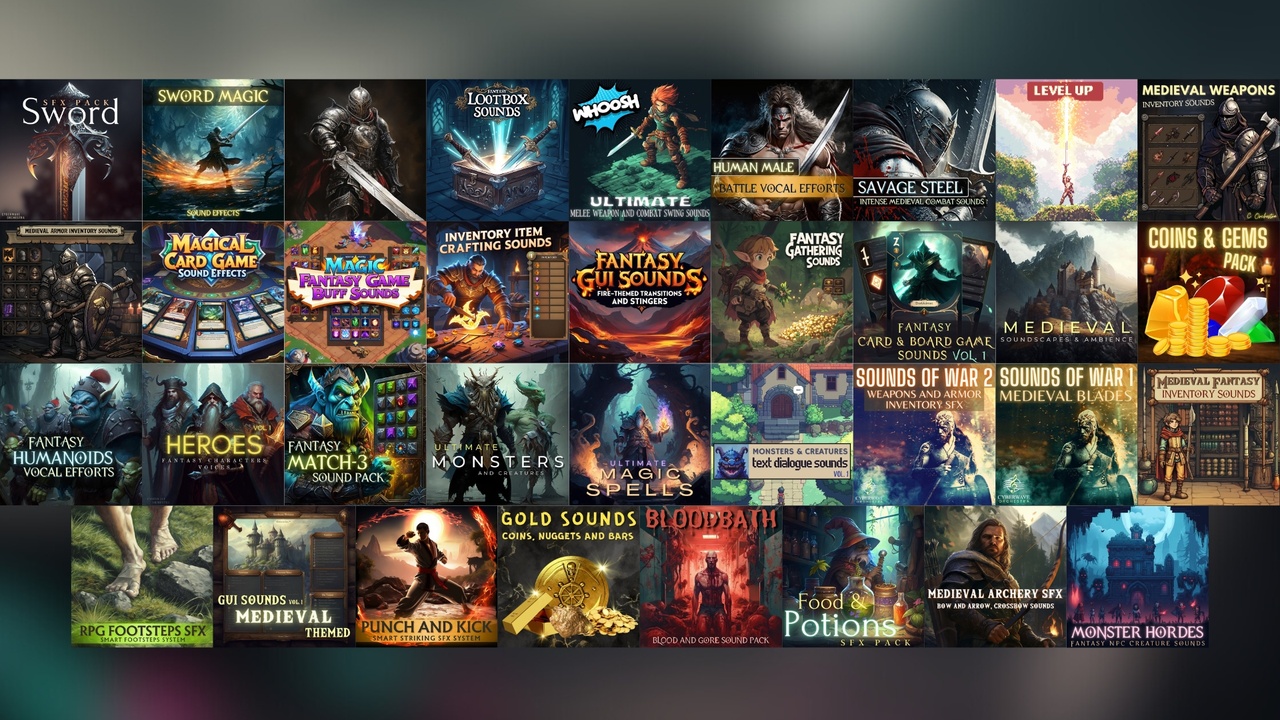 Media 1 for listing Big Fantasy Sound Effects Bundle Collection