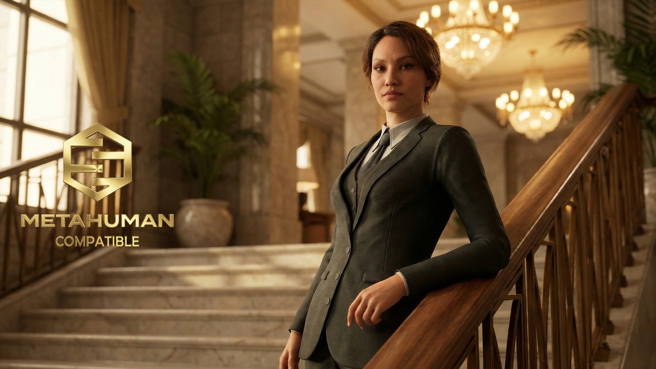 Media 1 for listing Charcoal Executive Suit with Matching Vest, Light Shirt and Slim Formal Tie