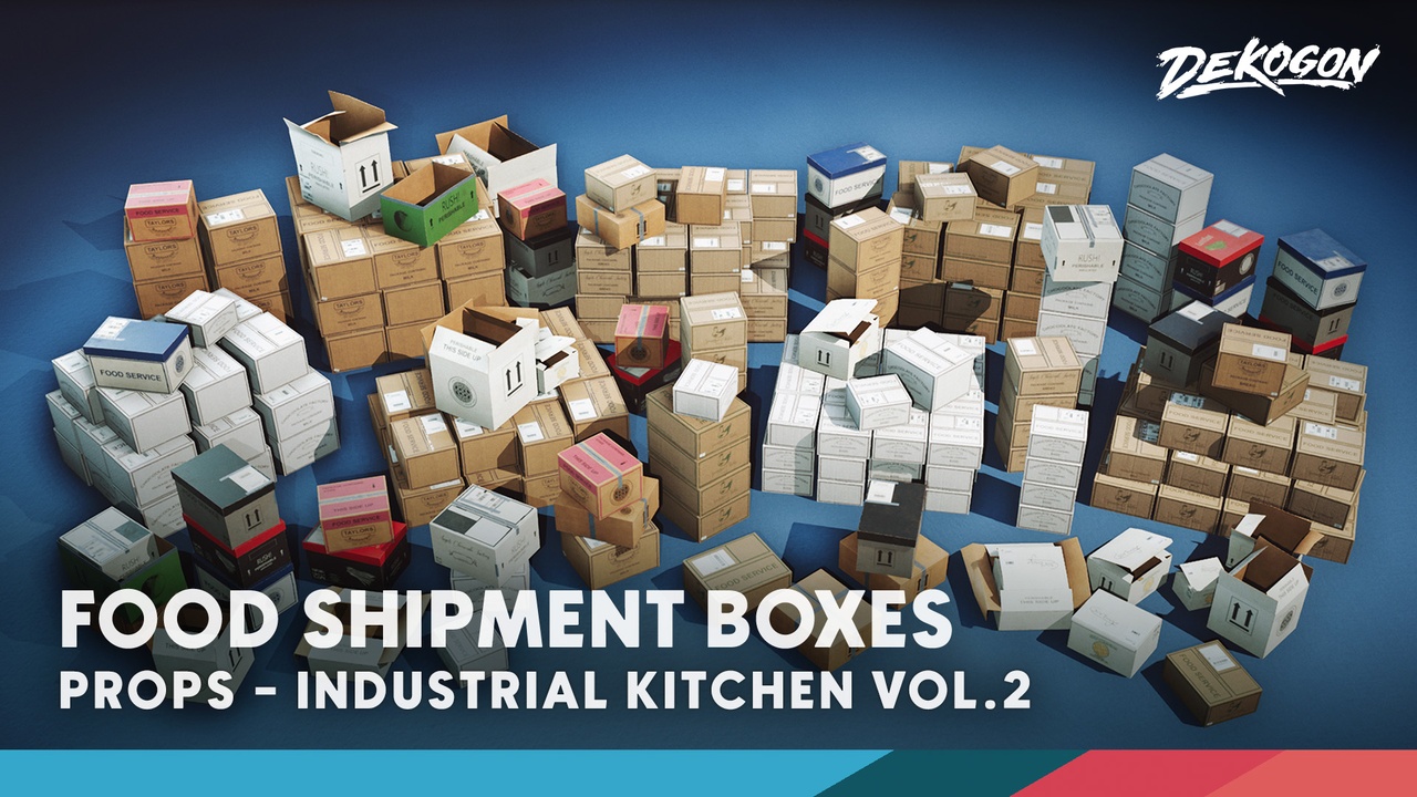 Media 1 for listing Kitchen/Restaurant Props VOL.2 - Food Shipment Boxes