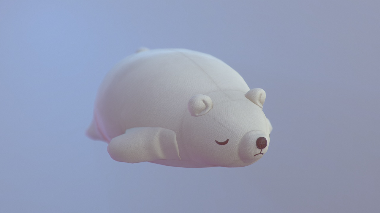 Media 1 for listing White polar bear plushie floof toy
