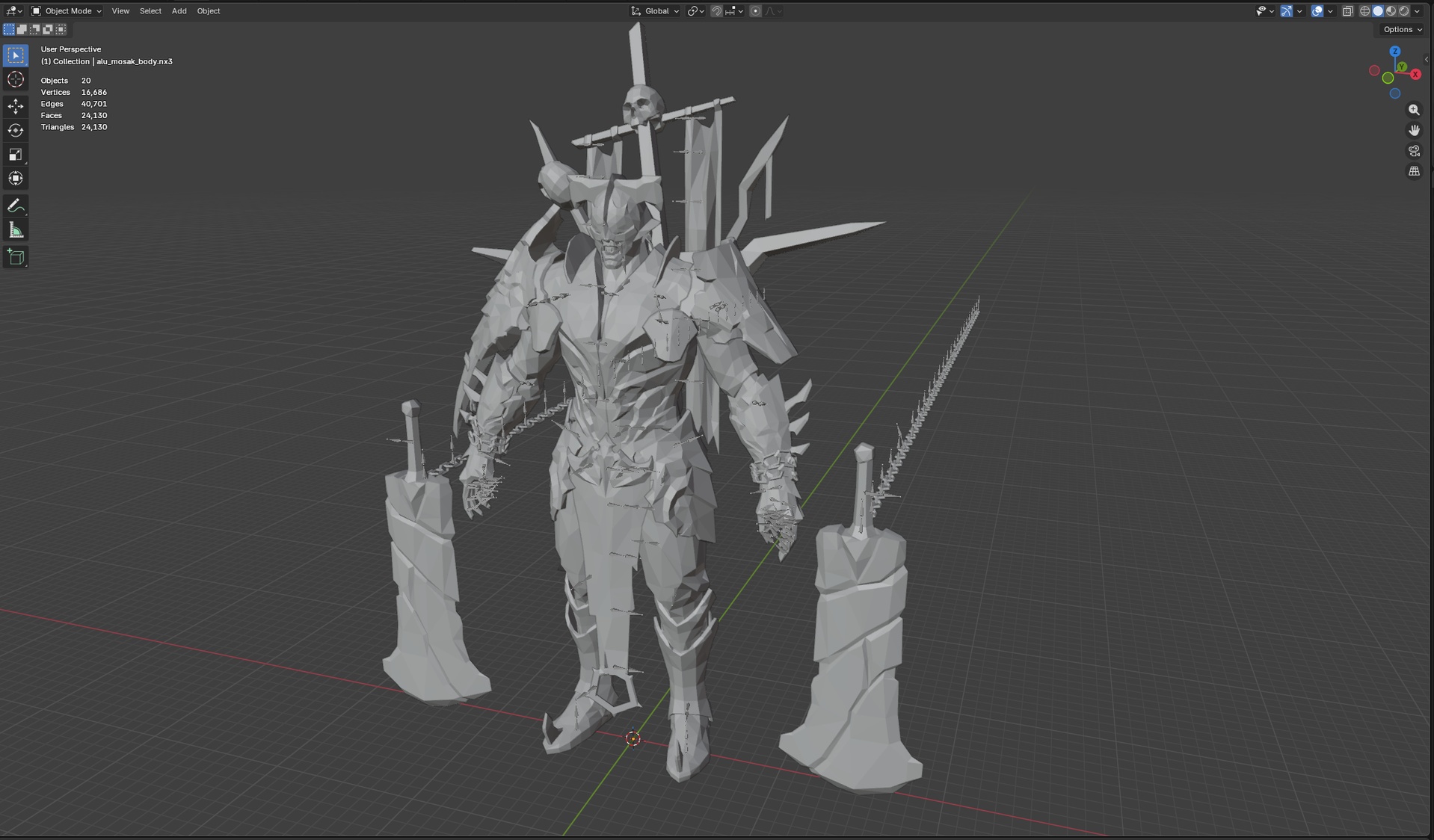 Media 1 for listing Undead Skeleton Animated Low Poly Game Ready (Free Sample - Idle Animation)