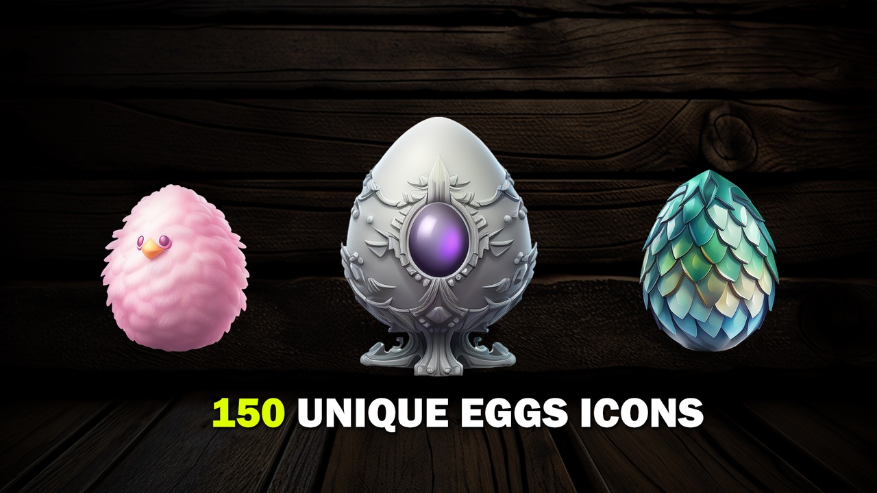 Media 1 for listing 150 Dragon Eggs Set 1 (2D Assets)