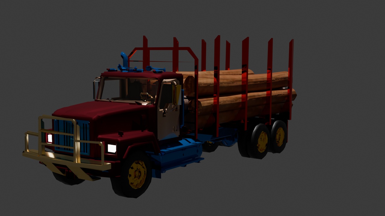 Media 1 for listing Chinese Logging Truck 3D Model