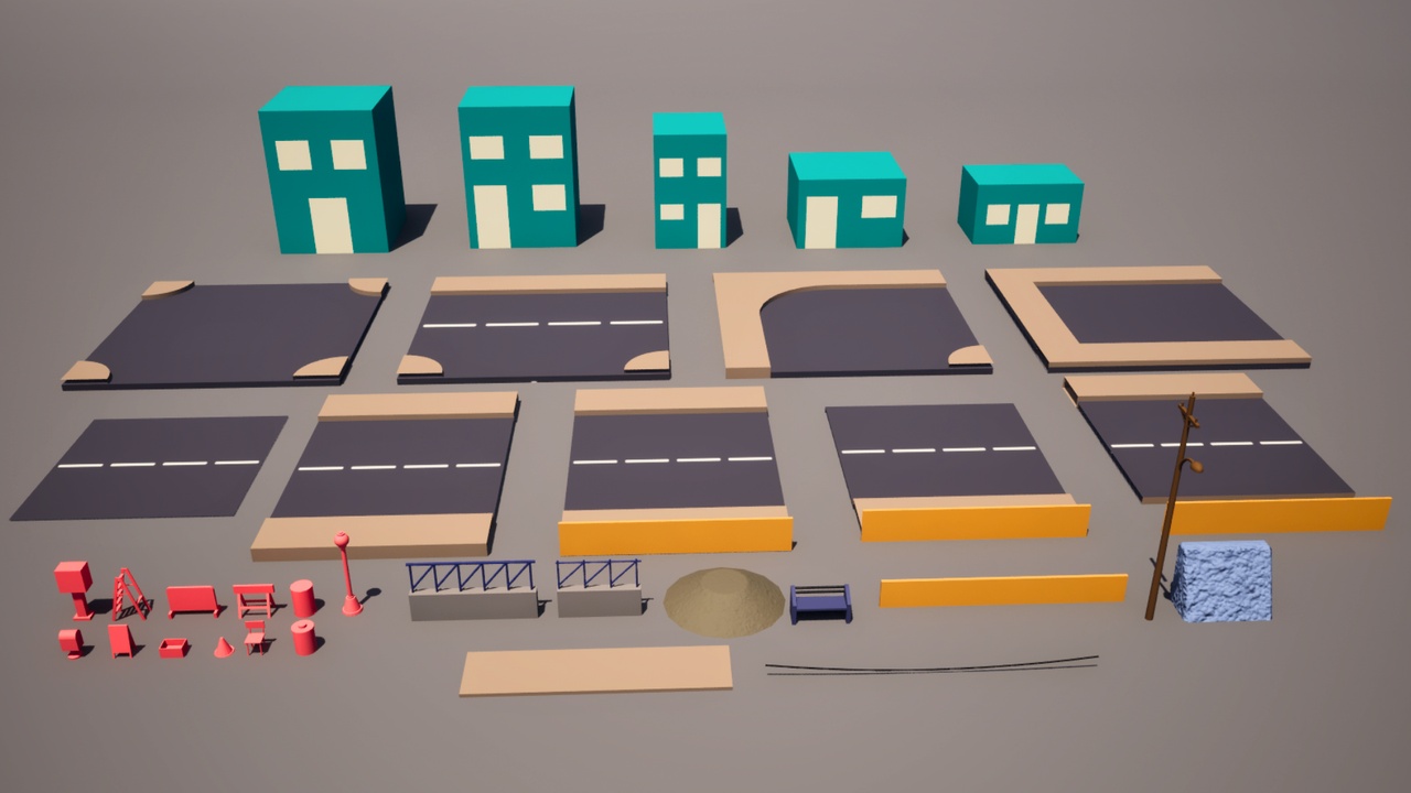 Media 1 for listing Road Blockout Kit – Modular Streets & Obstacles