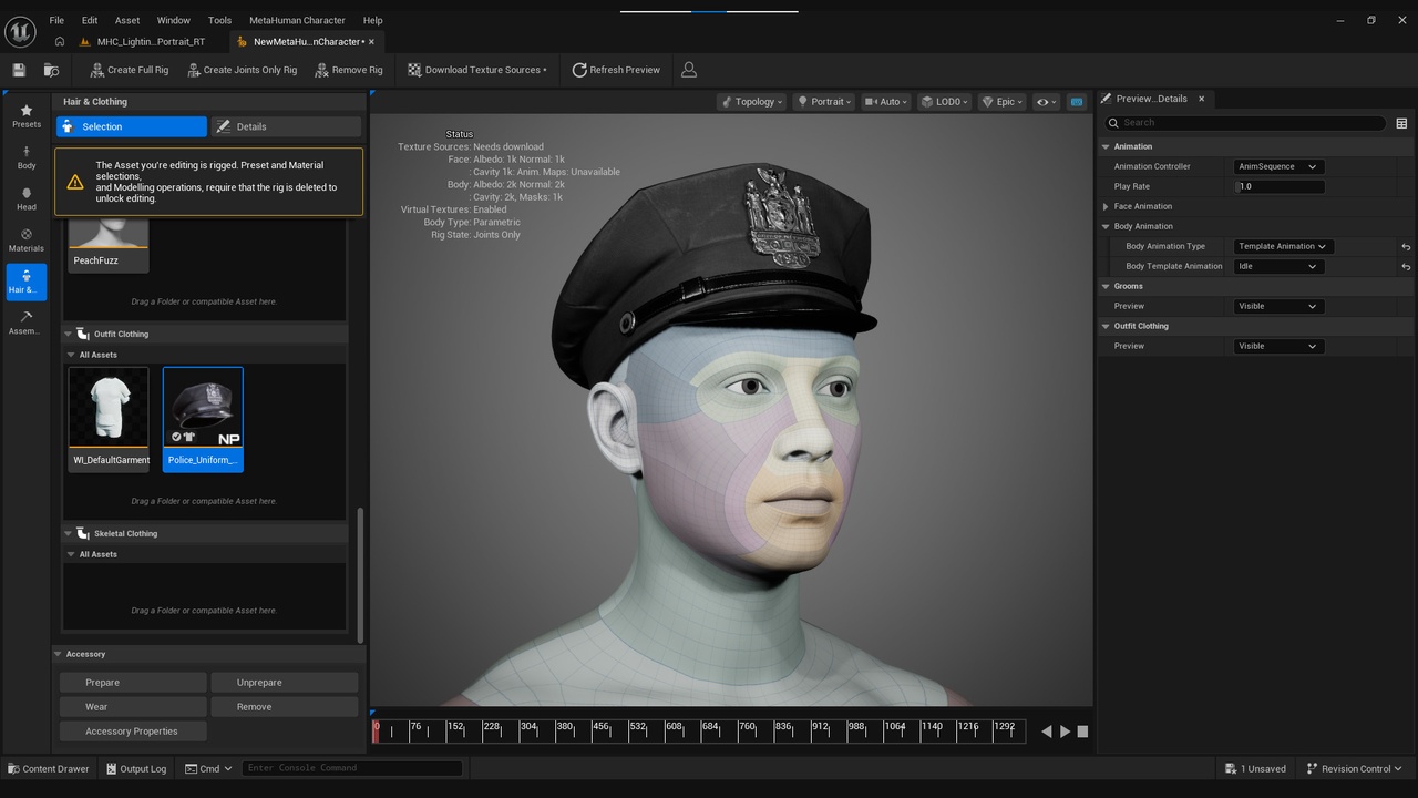 Media 1 for listing Police Cap MetaHuman 1940s New York - MHPKG