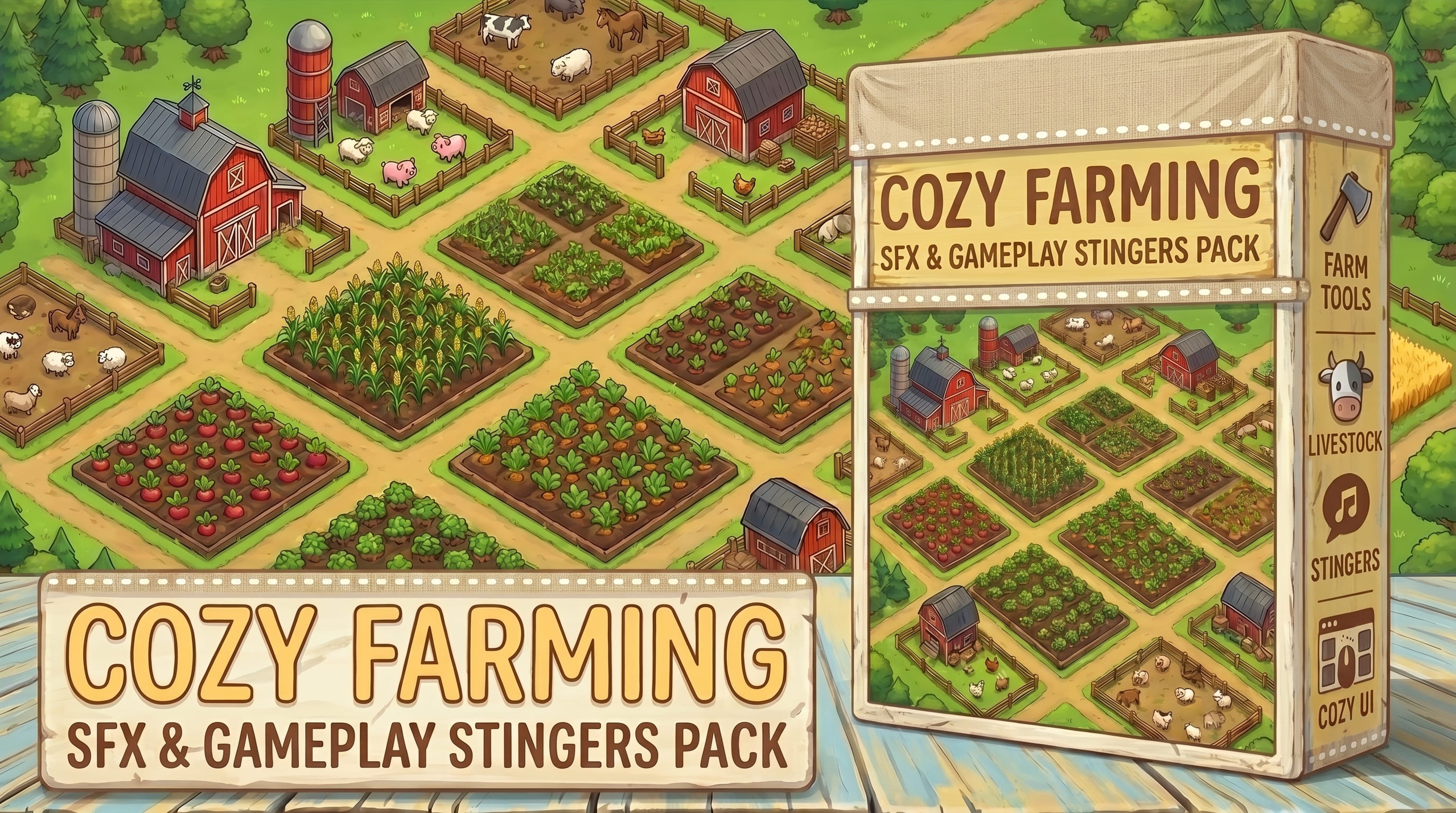 Media 1 for listing Cozy Farming Game Audio - SFX & Stingers Pack