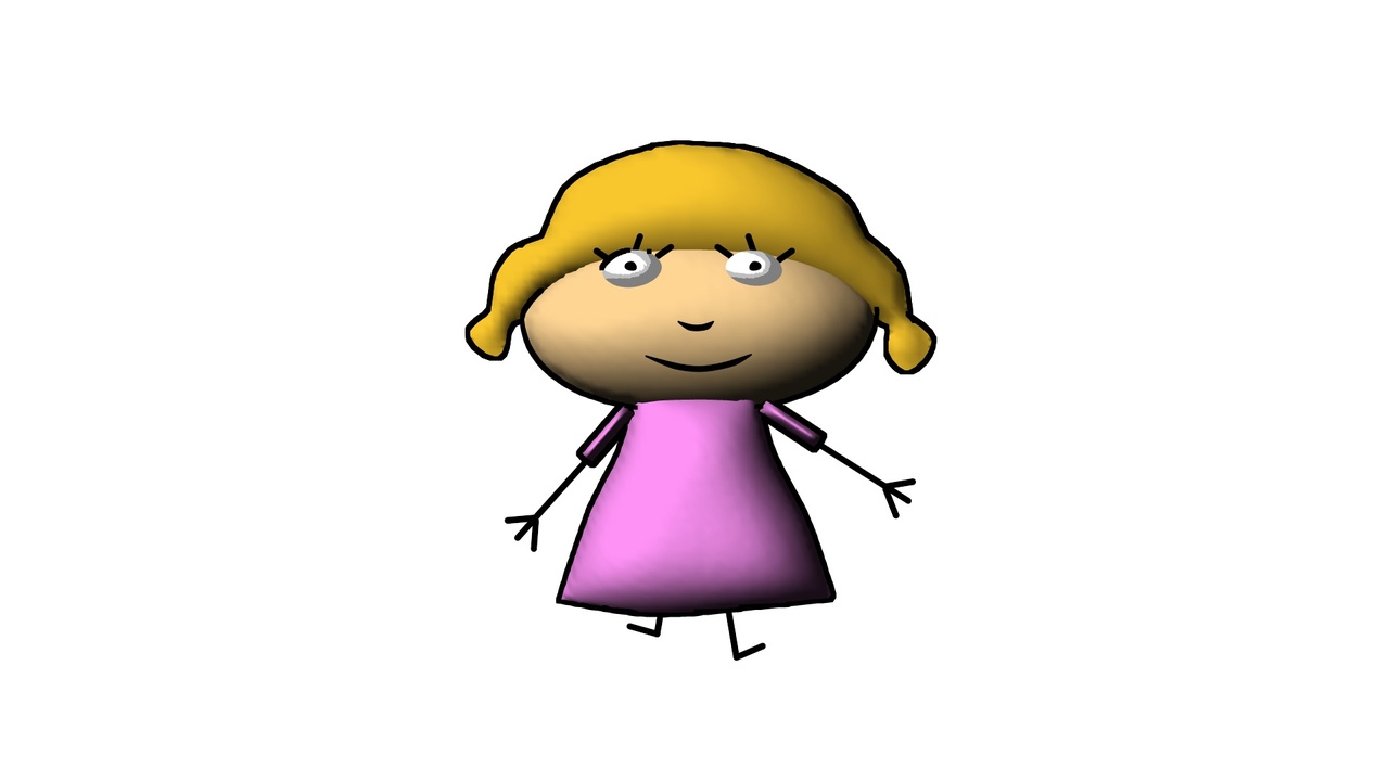 Media 1 for listing Stylized Girl - 2.5D Casual Character