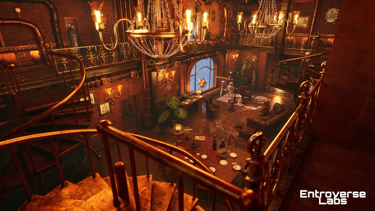 Media 1 for listing Steampunk Modular Apartment – PCG - Victorian Industrial Interior Environment