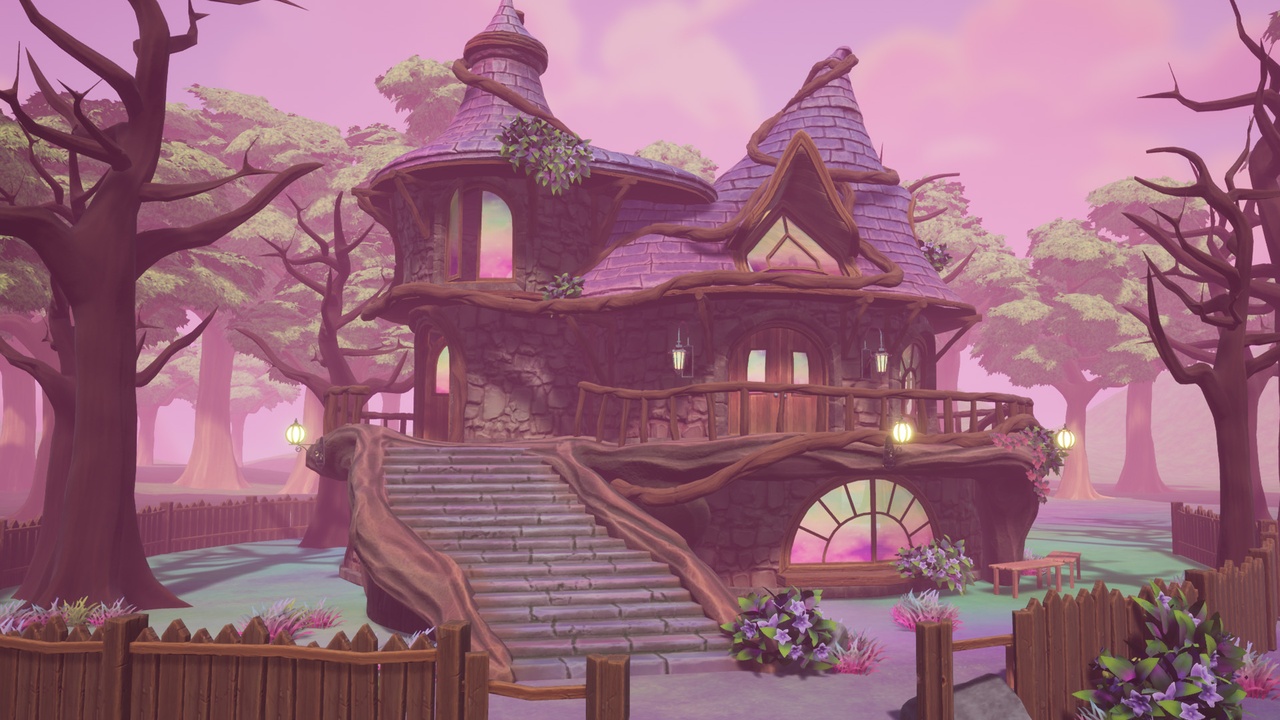 Media 1 for listing Stylized cartoon-style forest witch's house asset and props