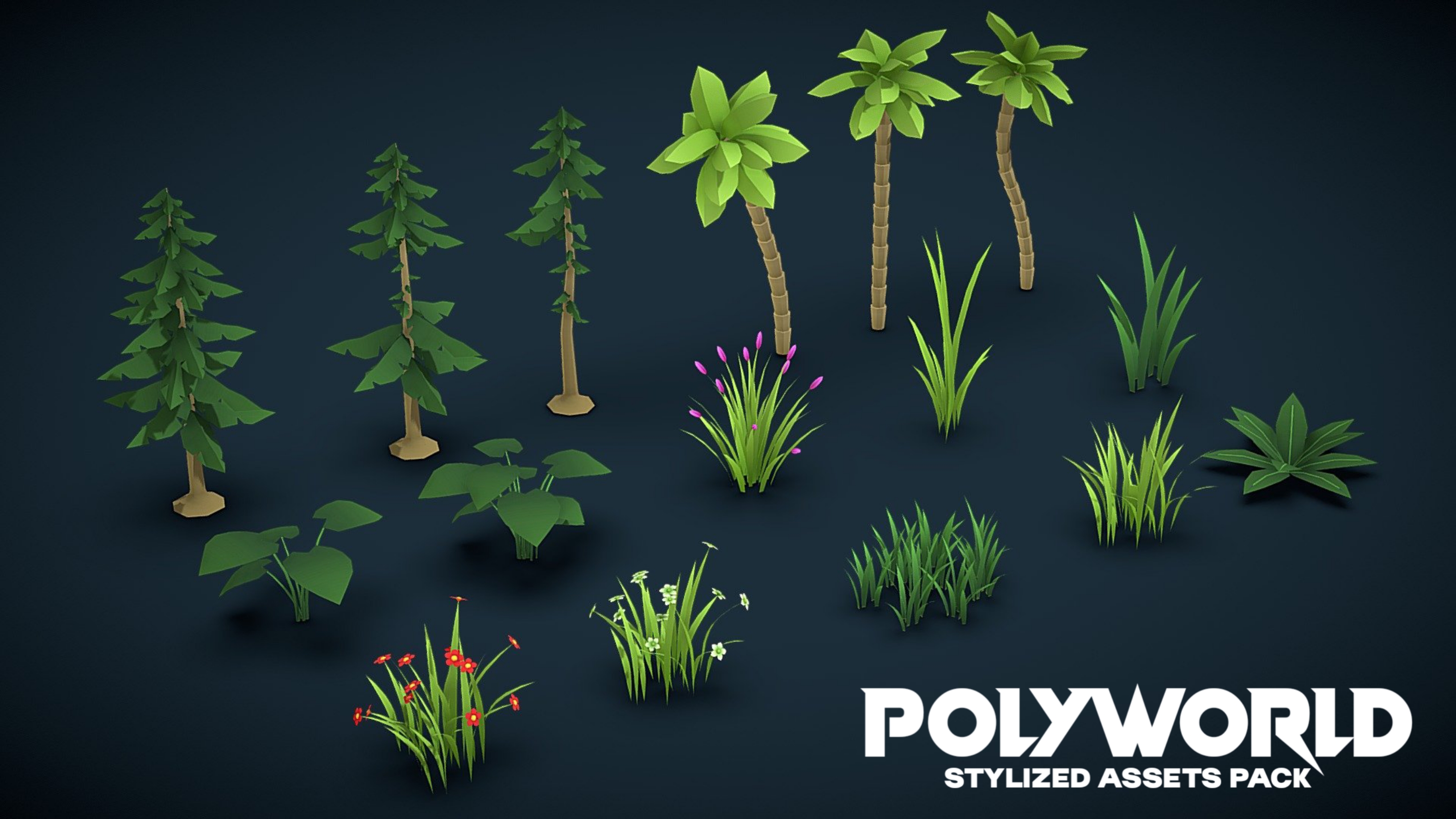 Stylized Assets Example Stylized Lowpoly Nature Assets Pack VOL-15 | Fab