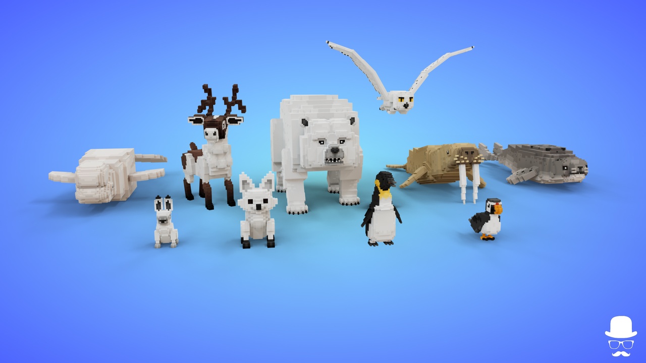 Media 1 for listing Voxel Arctic Animals Pack