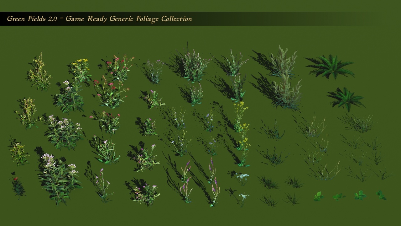 Media 1 for listing Green Fields 2.0 - Game Ready Generic Foliage Collection
