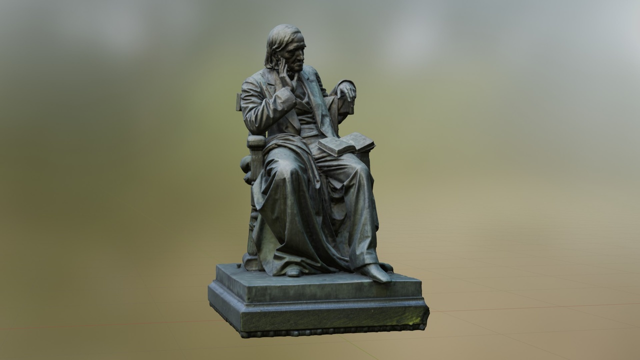 Media 1 for listing Bronze statue, man sitting - photoscan