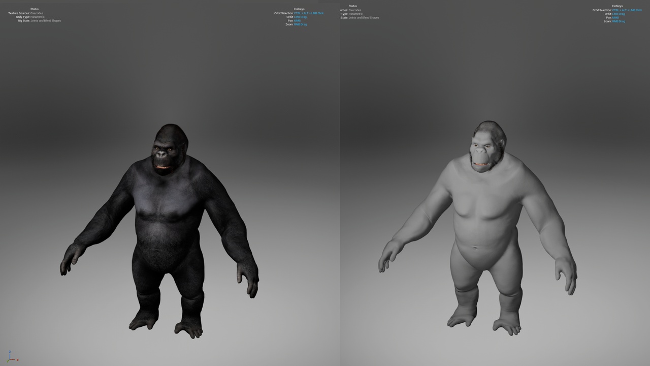 Media 1 for listing Metahuman Gorilla Male Character
