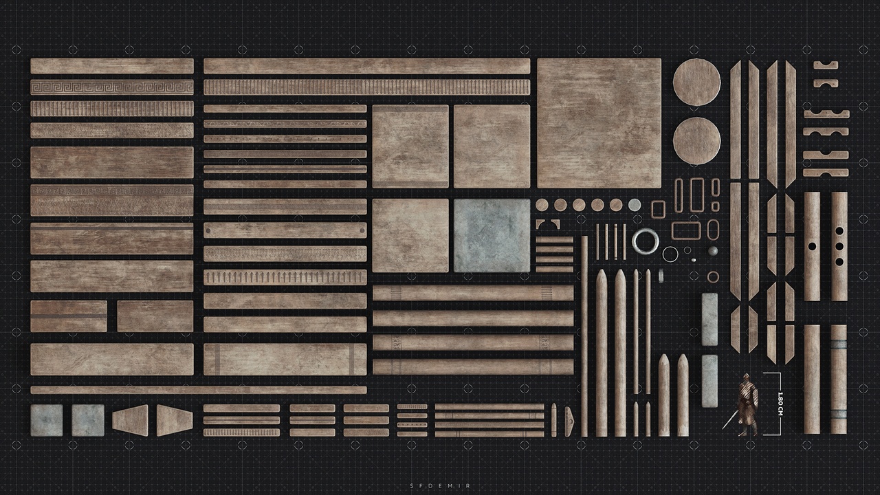 Media 1 for listing Medieval Wooden Kitbash Collection - High-Quality Modular 3D Model Pack
