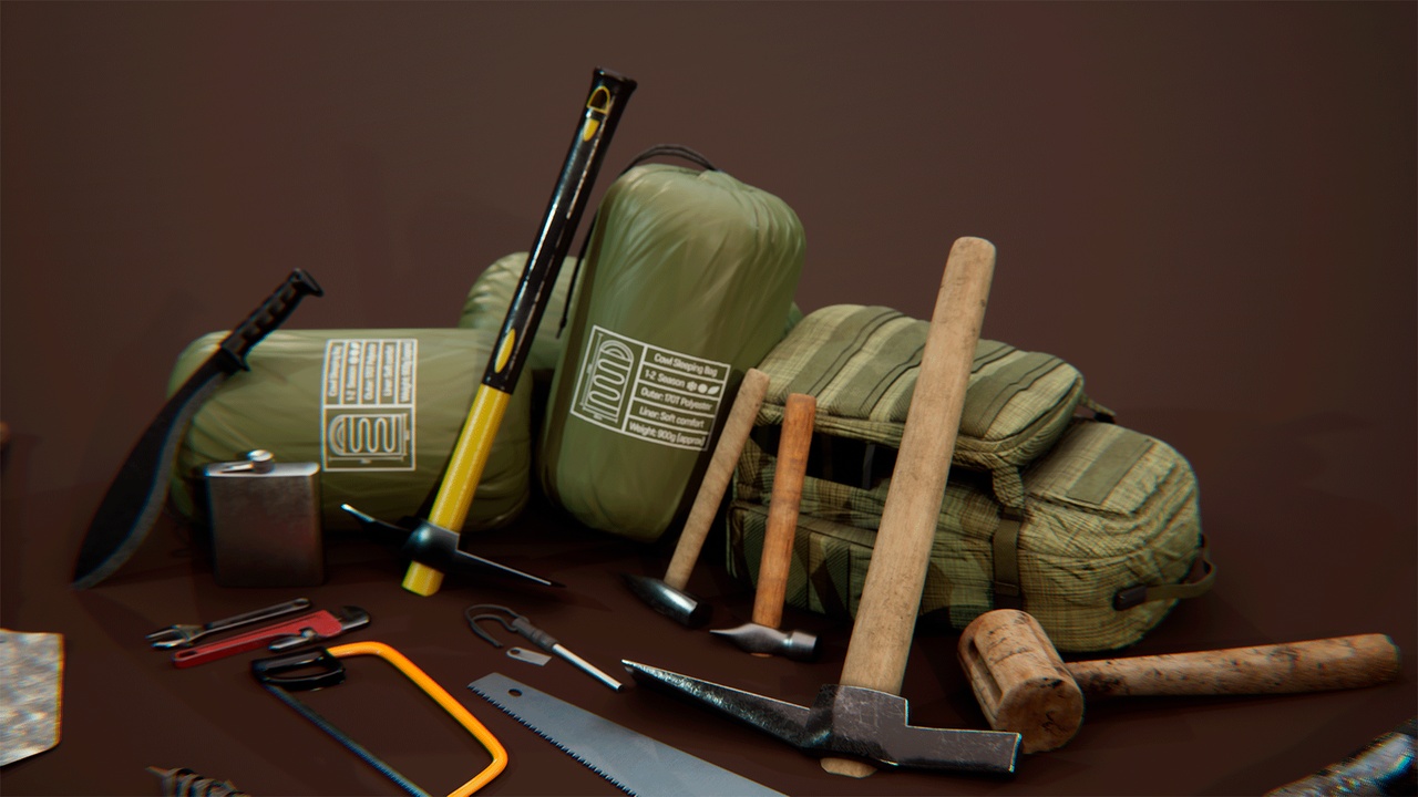 Media 1 for listing Survival pack - props, equipments and weapons
