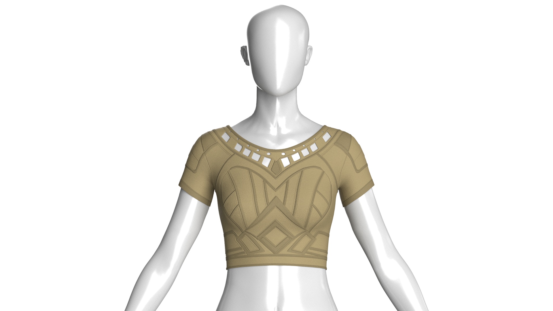 Media 1 for listing Girls Crop Top With Cutout Neckline | High Poly