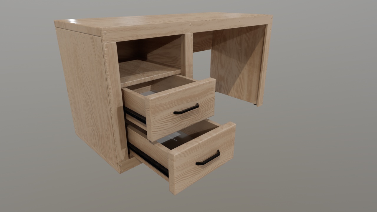 Media 1 for listing Computer Desk – Low Poly Game Ready 3D Model
