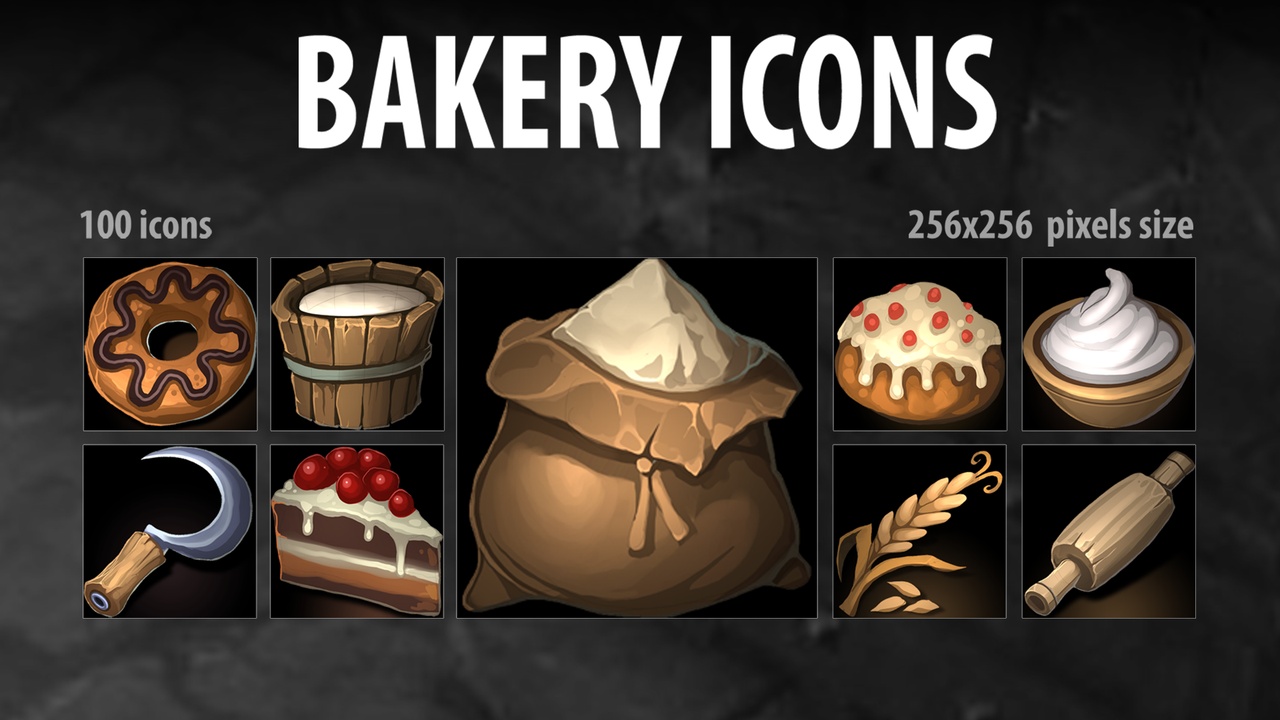 Bakery Icons 제품 등록을 위한 미디어 1개