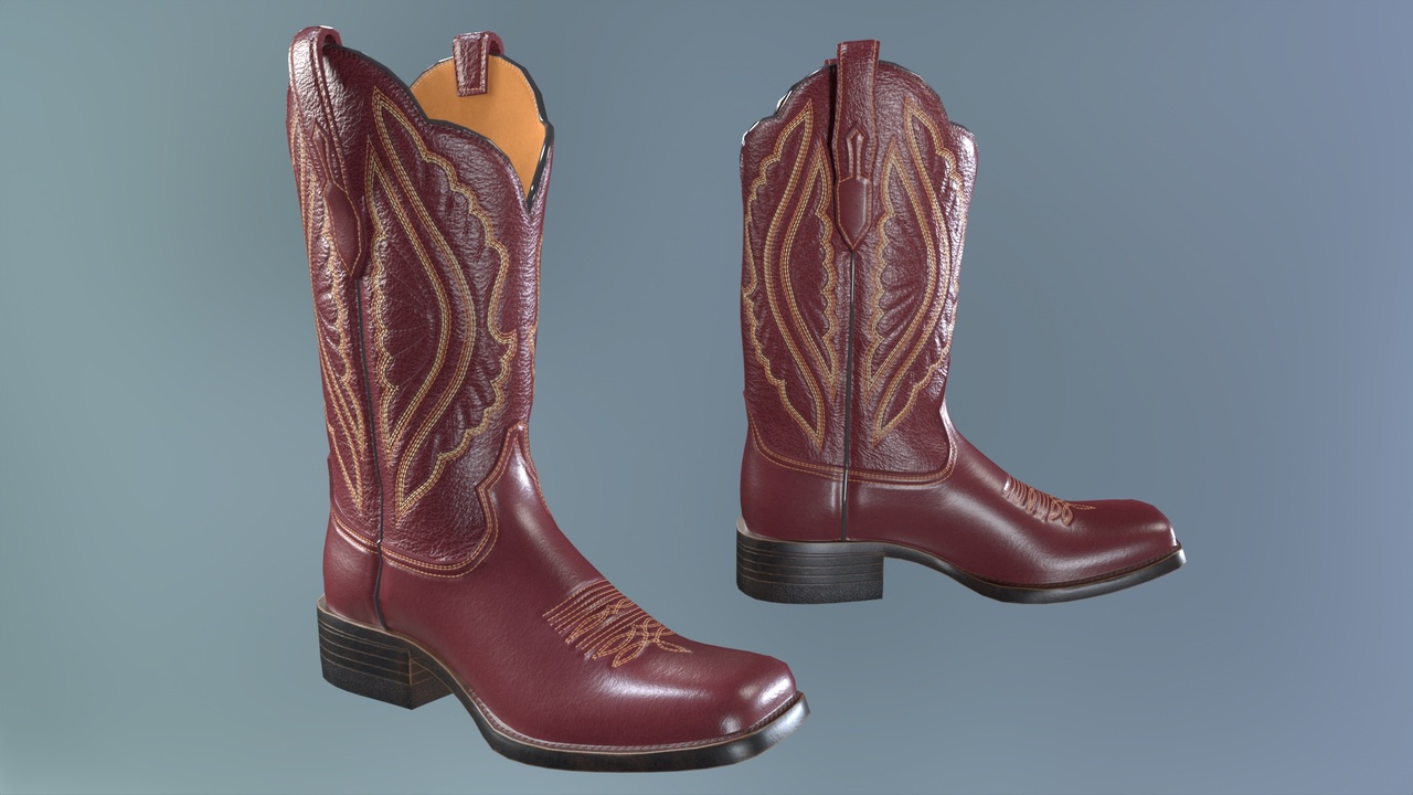 Media 1 for listing Red Stitch Cowgirl Boots